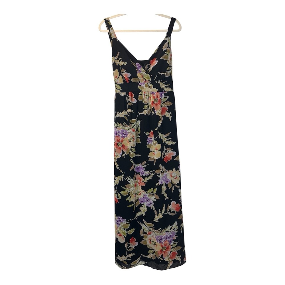 Lane Bryant Size-14W‎ Maxi Dress Floral Black